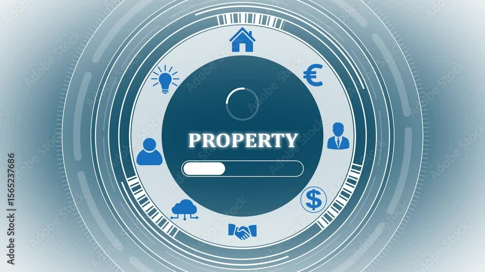 Poster a property button on a clear projection,business, technology and network concept. digital technology