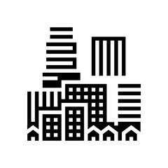 Naklejka premium high rise housing glyph icon vector illustration