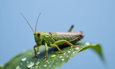 grasshopper on a leaf