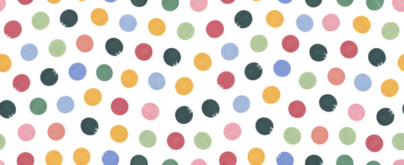 Playful background featuring pastel watercolor polka dots scattered on a dark surface for various creative applications, transparent background