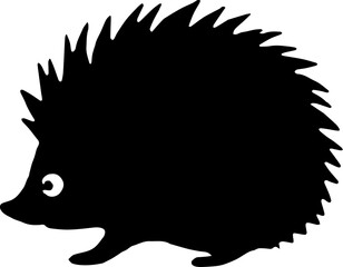 Hedgehog Silhouette Vector Side View Minimal Animal Clipart