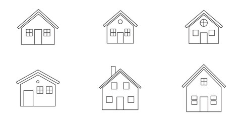 Web home icon for apps and websites. Collection home icons. House symbol, Simple monochrome house icon set, Web Home Icons Pack House Icon Set eps 10