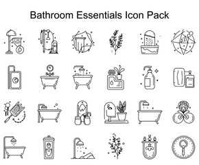 Fototapeta premium Bathroom Essentials Icon Pack