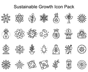 Obraz premium Sustainable Growth Icon Pack