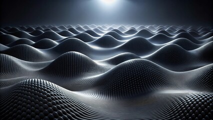Abstract Undulating Surface with Dotted Texture and Soft Lighting, a Rendering of Smooth Hills and Valleys