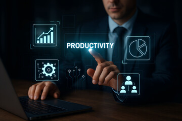 Fototapeta premium Boosting Workplace Productivity Strategies and Techniques for Success