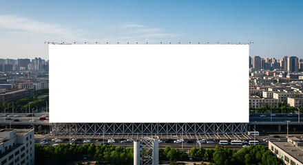 Huge blank billboard in a city. 