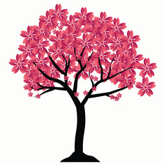 Fototapeta premium Elegant Pink Cherry Blossom Tree Illustration
