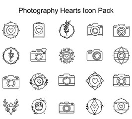 Fototapeta premium Photography Hearts Icon Pack