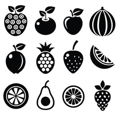 A set of fruits icon vector illustration