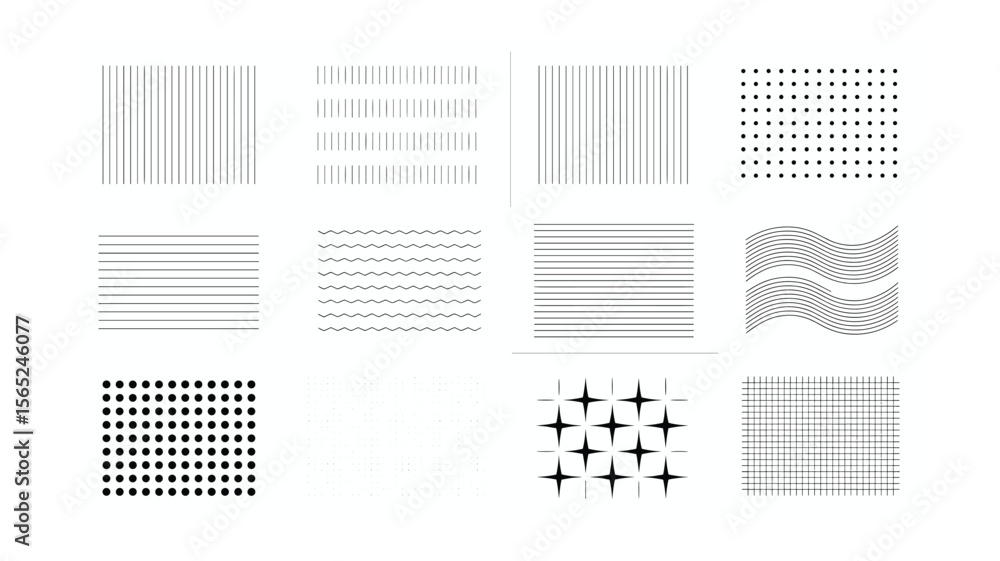 Poster abstract black and white line and dot patterns with geometric shapes