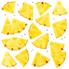 Randomly Scattered Pineapple Seeds in Minimal Layout, Transparent Background PNG