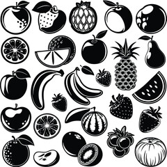 A set of fruits icon vector illustration