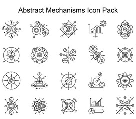 Obraz premium Abstract Mechanisms Icon Pack