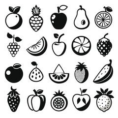 A set of fruits icon vector illustration