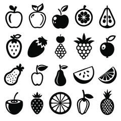 A set of fruits icon vector illustration