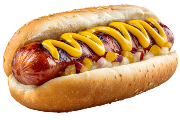 HOT DOG isolated on white background, full depth of field