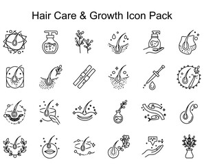 Fototapeta premium Hair Care & Growth Icon Pack