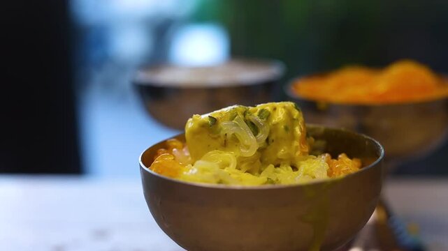 Kulfi with falooda an indian dessert served in summers