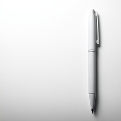 Minimal White Workspace with Cream Texture and Pen on Clean Surface