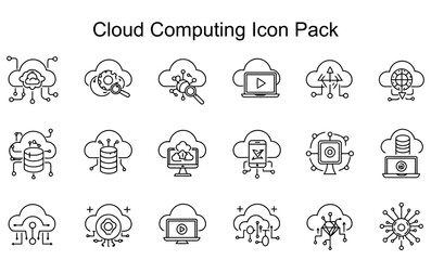 Fototapeta premium Cloud Computing Icon Pack