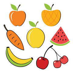 A set of fruits icon vector illustration