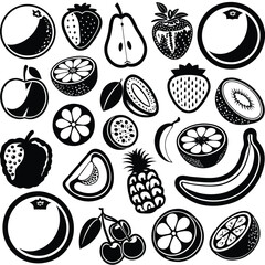 A set of fruits icon vector illustration
