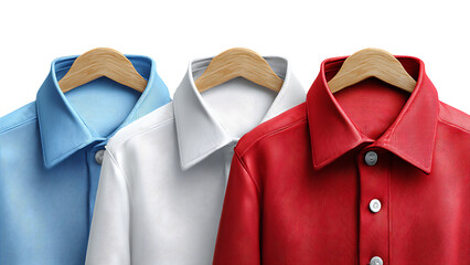 Three shirts on transparent background PNG