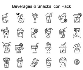 Beverages & Snacks Icon Pack
