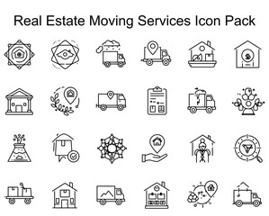 Real Estate Moving Services Icon Pack