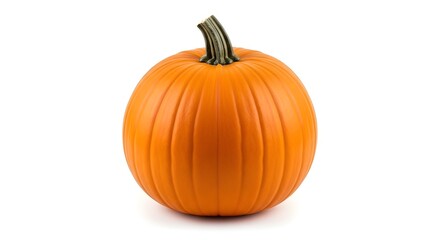 Obraz premium hern Vibrant Orange Pumpkin Isolated on White Background for Autumn and Halloween Designs