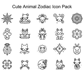 Cute Animal Zodiac Icon Pack