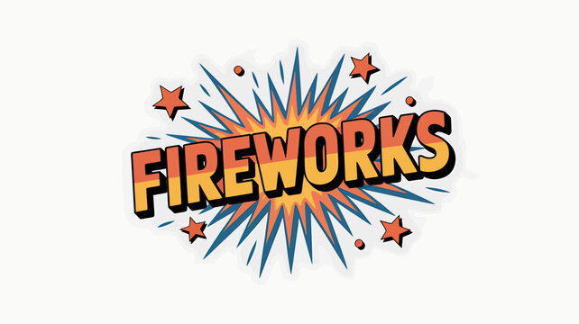 Cartoon Fireworks Logo A vibrant, explosive design