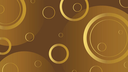 Elegant brown background featuring golden abstract circles and soft gradients perfect for luxury designs, banners, posters, presentations, digital artwork, and creative graphic projects