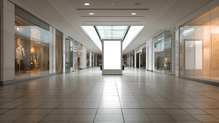 blank billboard on mall on transparent background PNG