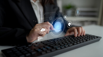 Biometric identity system using fingerprint and facial recognition to secure cloud access, protect...