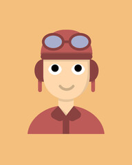 Male Pilot Icon in Colored Style