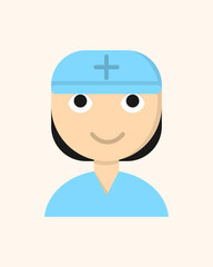 Female Nurse Icon in Colored Style