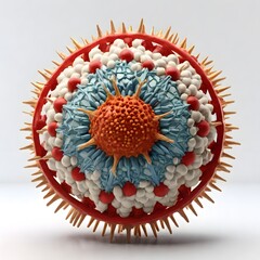 4K Medical Diagram of Virus Structure with Labeled Components