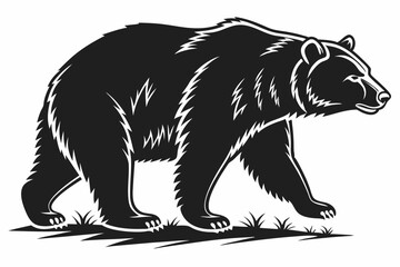 Obraz premium bear sihouette black vector