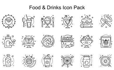 Fototapeta premium Food & Drinks Icon Set