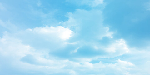 Blue sky and clouds with natural daylight panorama air background white image surface abstract design sunny fresh weather background