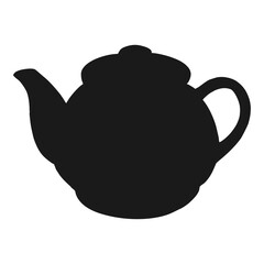 Simple Black Silhouette of a Teapot for Tea Time and Drink Concepts