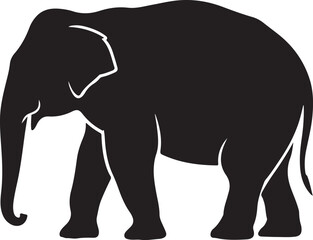 Obraz premium Walking Elephant with Raised Trunk SilhouetteMother and Baby Elephant Vector SceneDecorated Indian Elephant Silhouette DesignElephant in Savannah Vector ArtElephant Herd Silhouette at Sunset