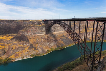 Perrine Bridge arching over Snake River Canyon in Twin Falls, Idaho