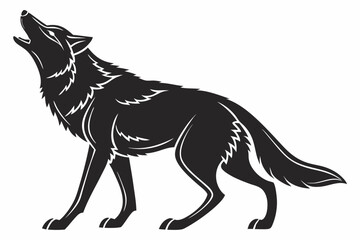 wolf sihouette black vector