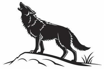 wolf sihouette black vector