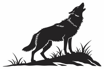 wolf sihouette black vector