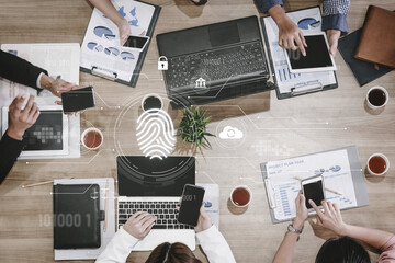 Biometric fingerprint identification and cybersecurity system ensuring secure access, identity...