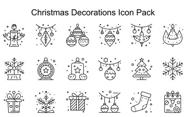Fototapeta premium Christmas Decorations Icon Pack